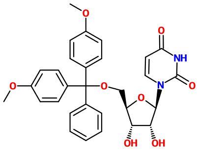 MC080636 5'-O-(4,4'-Dimethoxytrityl)uridine (图片) MC080636 5'-O-(4,4'-Dimethoxytrityl)uridine